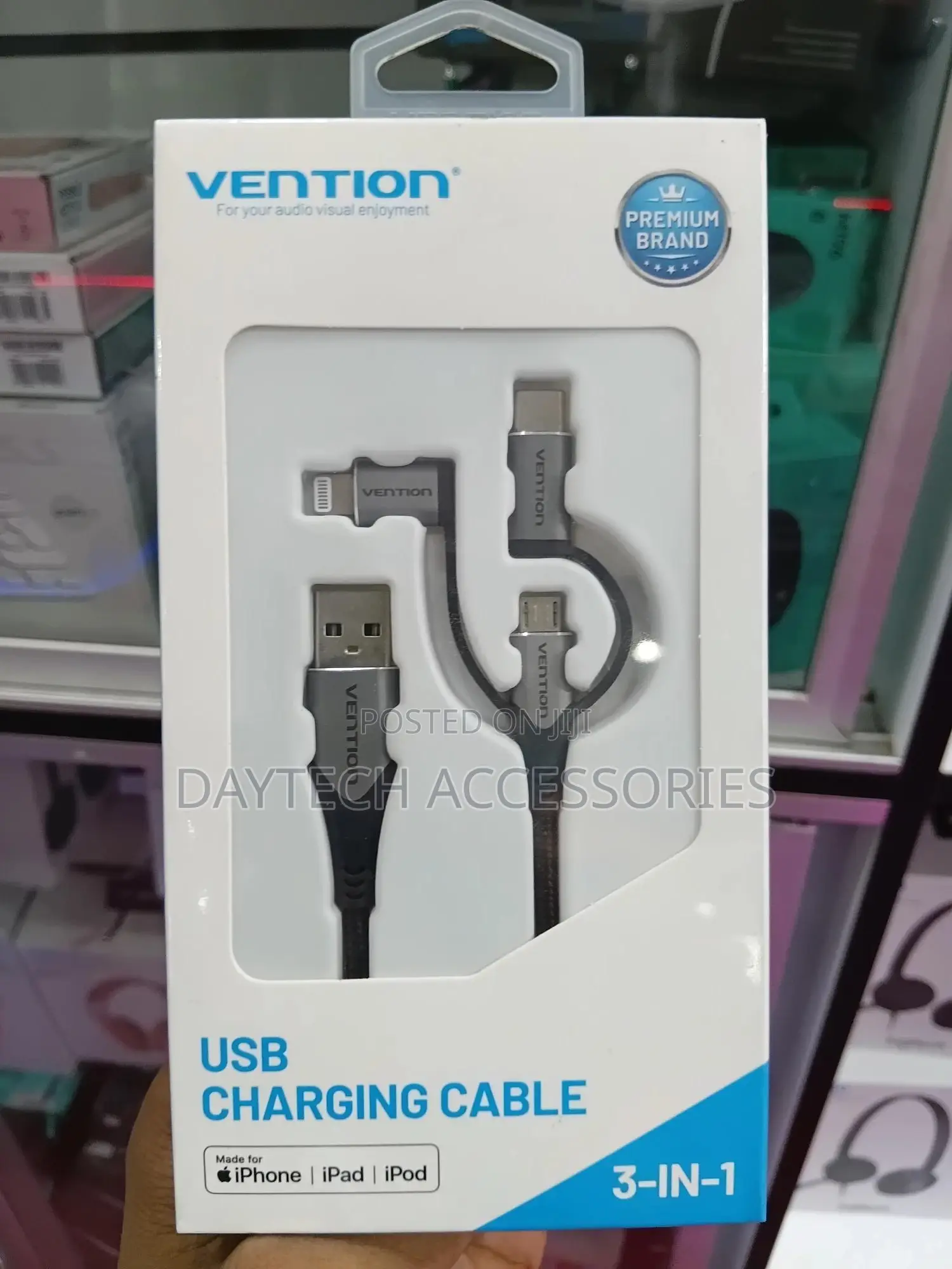 Vention 3-in-1 Usb Charging Cable With Lightning, Usb-C, and Micro-B