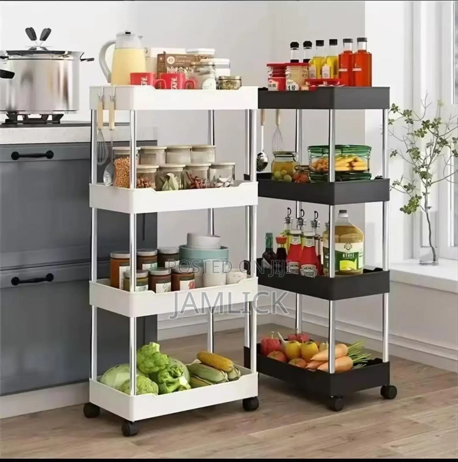 4-Tier Multipurpose Storage Rack With Wheels – Av