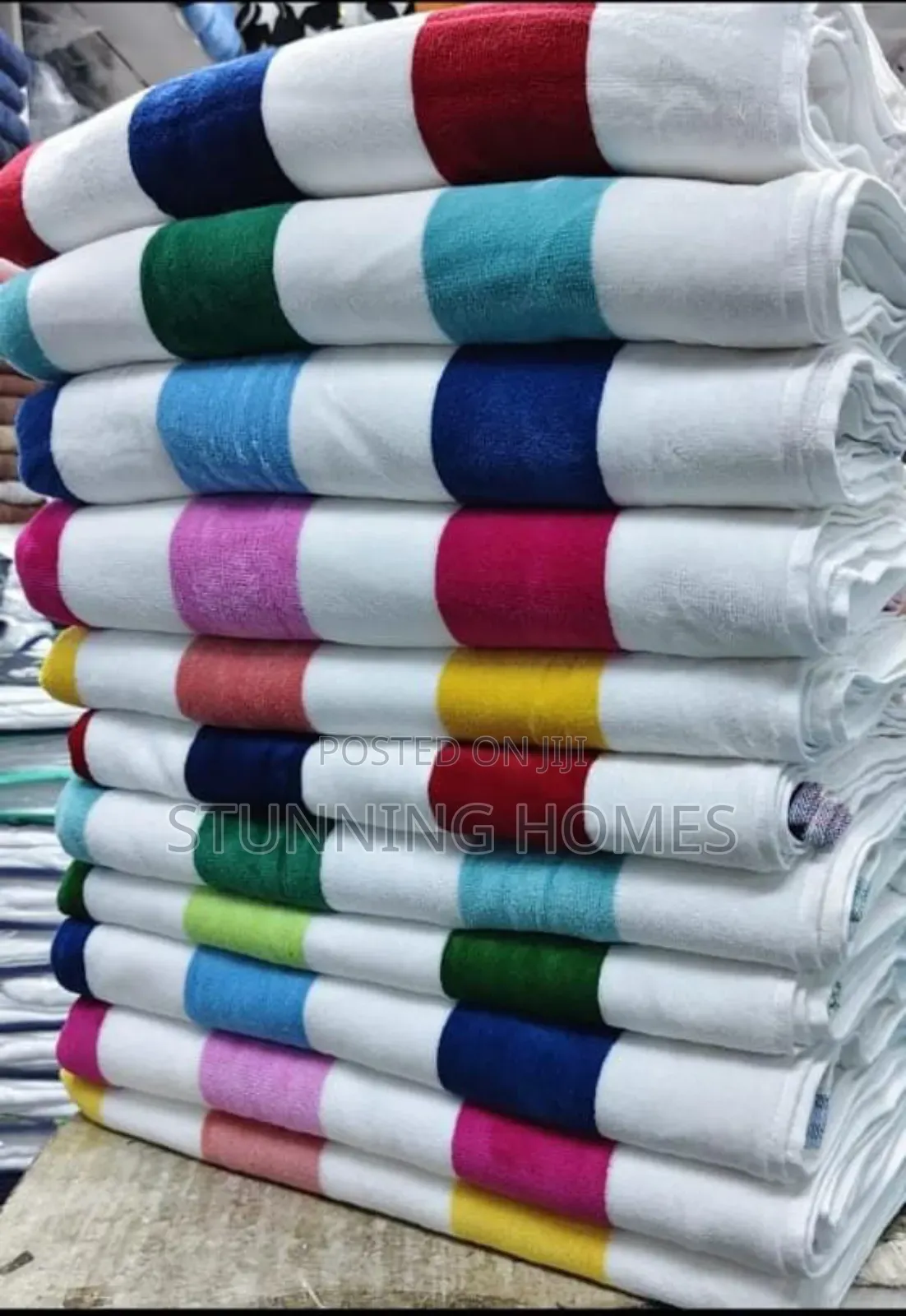 Large Stripped Coloured Towels