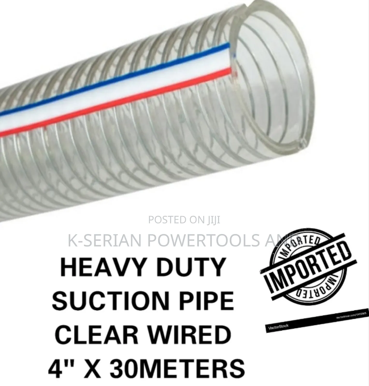 Heavy Duty Sunction Pipe Clear Wired "4*30/Sunction Pipe