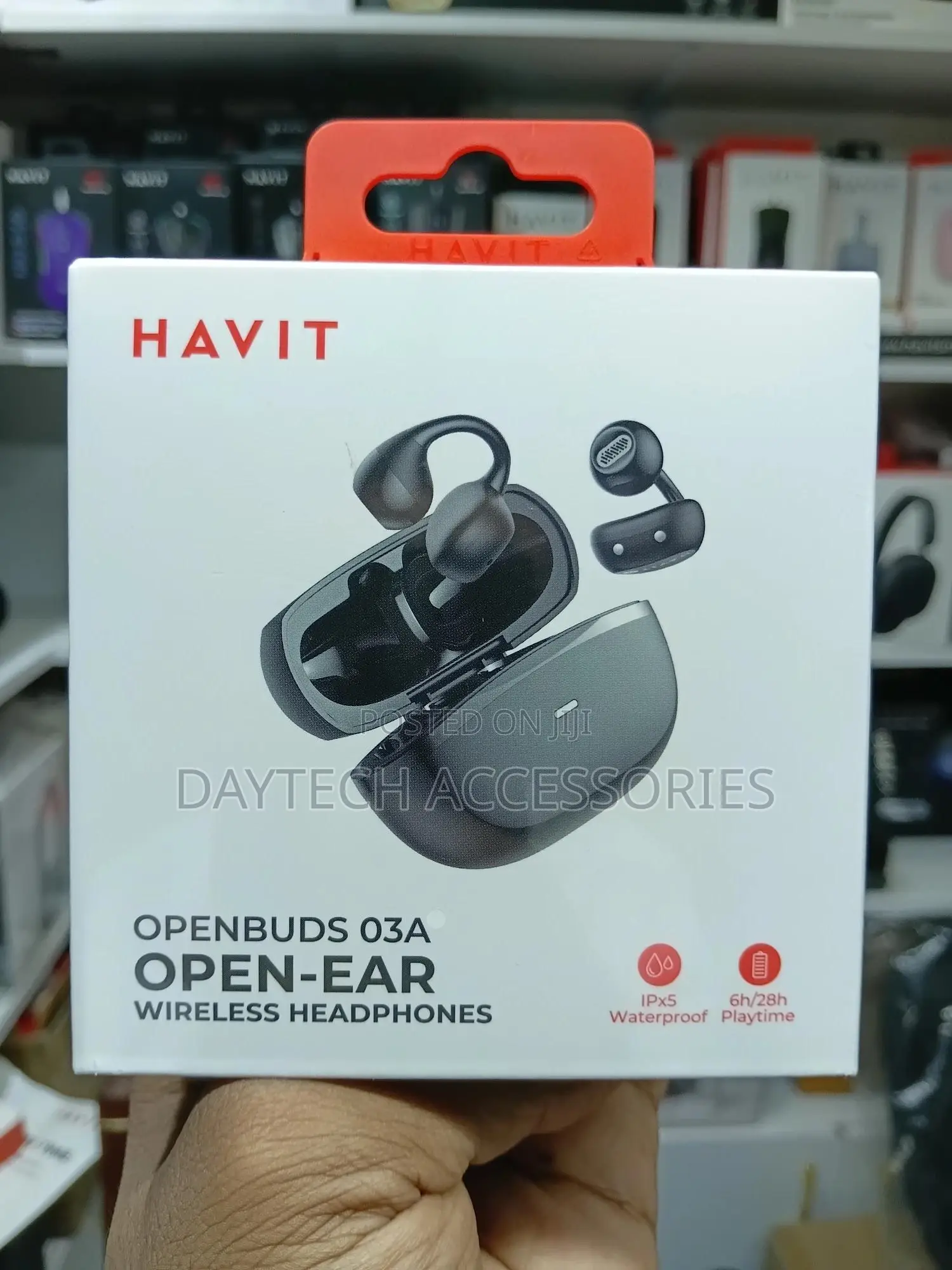These Are the Havit Openbuds 03a Open-Ear Wireless Headphones.