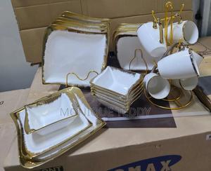 Gold Ring Shaded Square Dinner Set