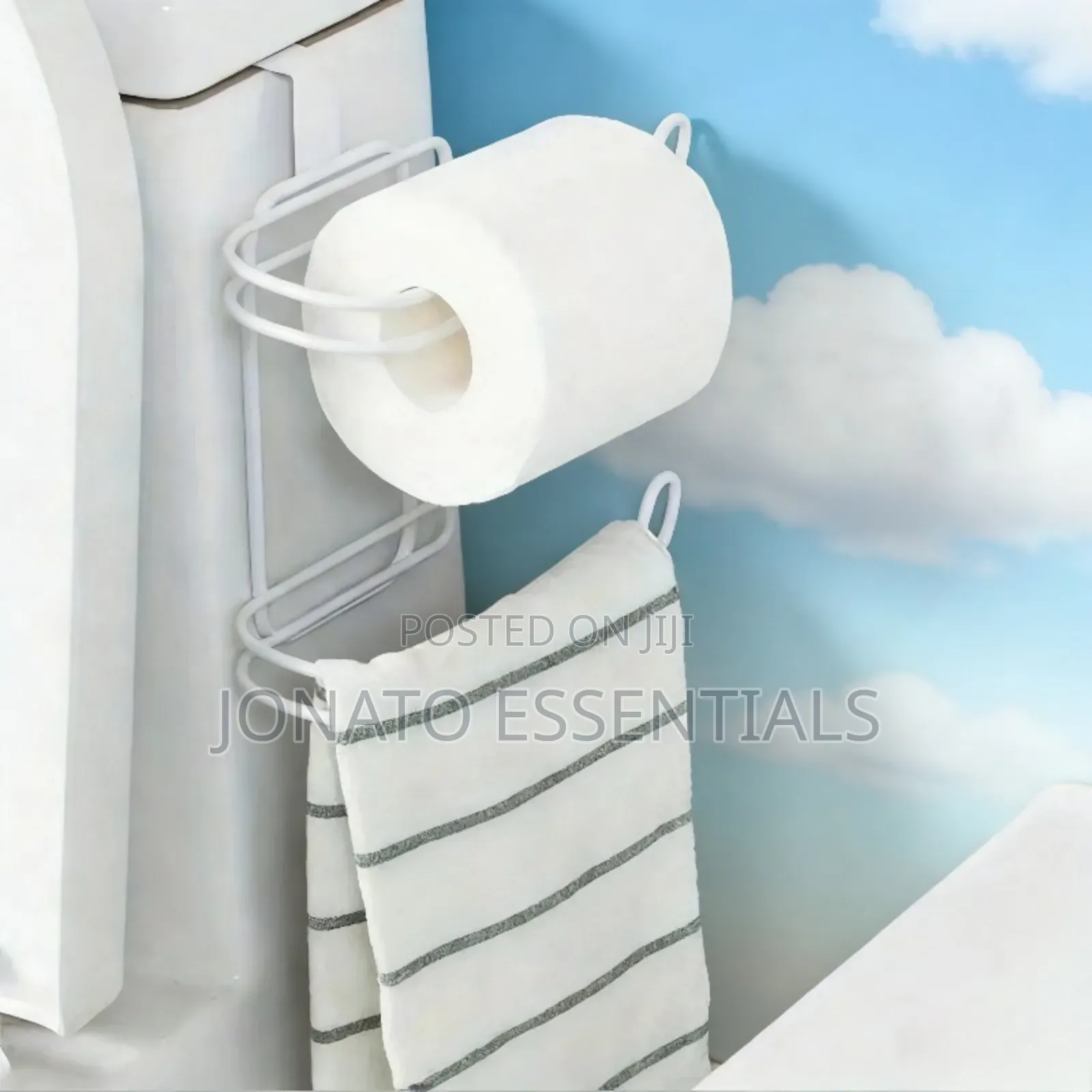 Over-the-Tank Toilet Paper Holder Towel Rack - No Drilling