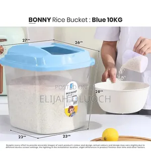 Plastic Cereal / Rice Buckets Now Available In Blue And Peach Cover