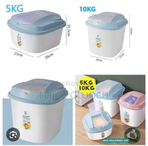 Plastic Cereal / Rice Buckets Now Available In Blue And Peach Cover