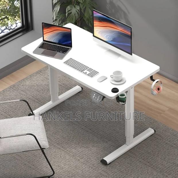 White Smart Sit-Stand Electric Desk – Adjustable Height Workstation