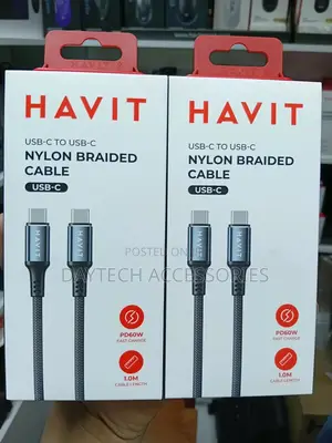 This Is a Havit Cb6310 60w Usb-C to Usb-C Nylon Braided Cable.
