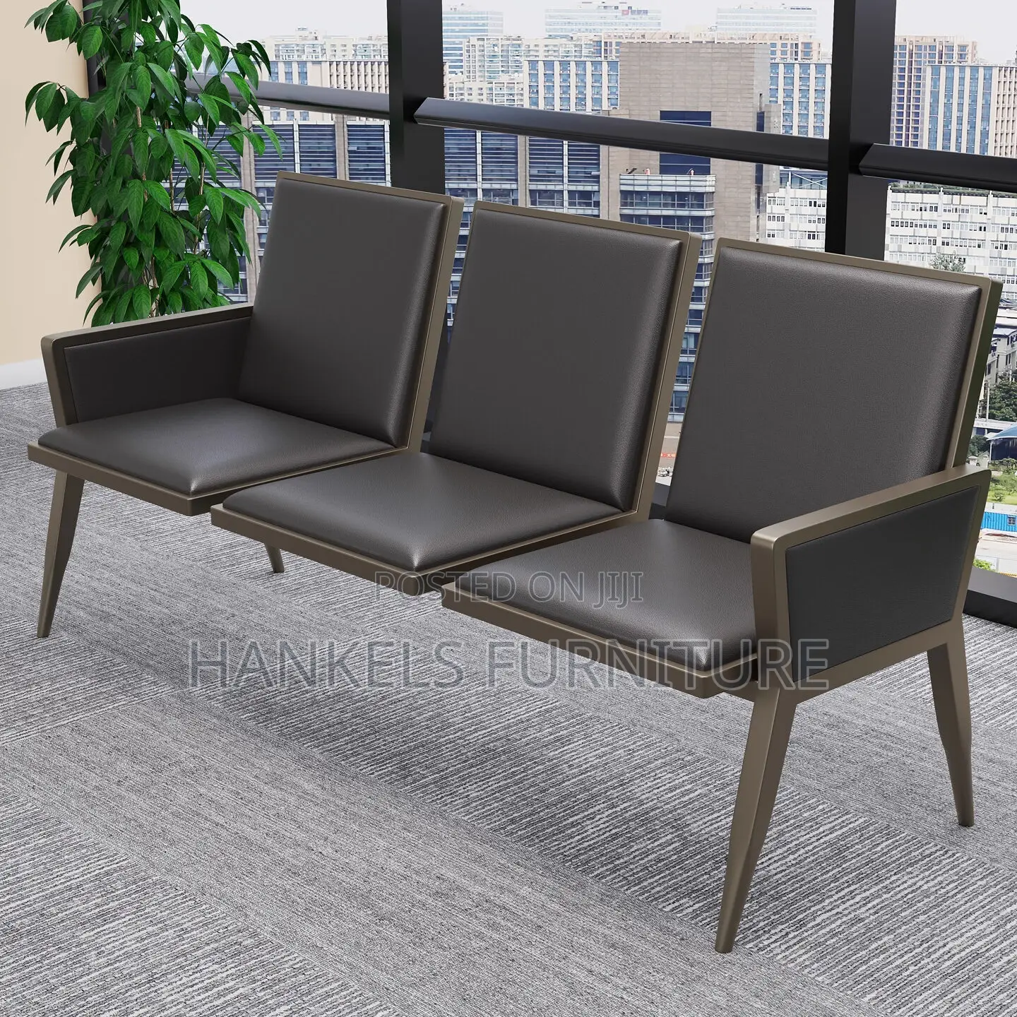 3-Link Heavy Duty Office Reception Bench – Waiting Area Seating