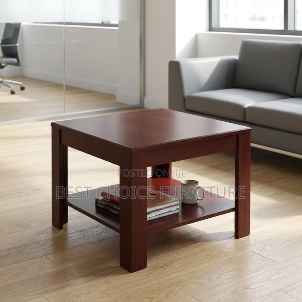 Coffee Tables; Mahogany Finish Wooden Coffee Table Stool - main view