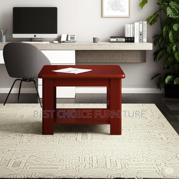 Coffee Tables; Mahogany Finish Wooden Coffee Table Stool - thumbnail 2