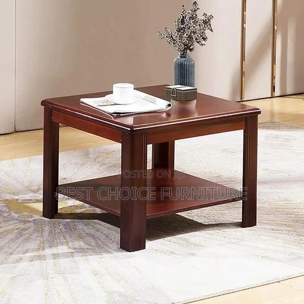Coffee Tables; Mahogany Finish Wooden Coffee Table Stool - thumbnail 6