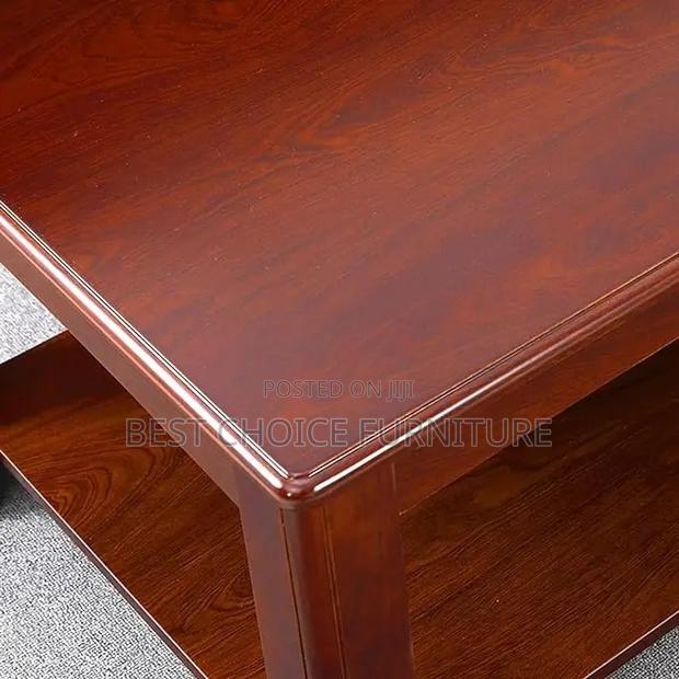 Coffee Tables; Mahogany Finish Wooden Coffee Table Stool - thumbnail 7