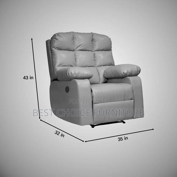 Office Sofa Sets; Executive Grey Reclining Office Sofa Chair - thumbnail 2