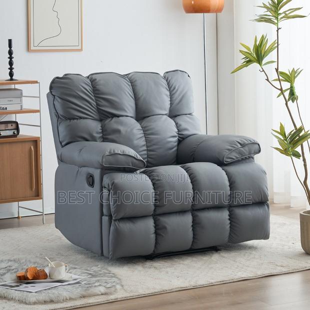 Office Sofa Sets; Executive Grey Reclining Office Sofa Chair - thumbnail 5