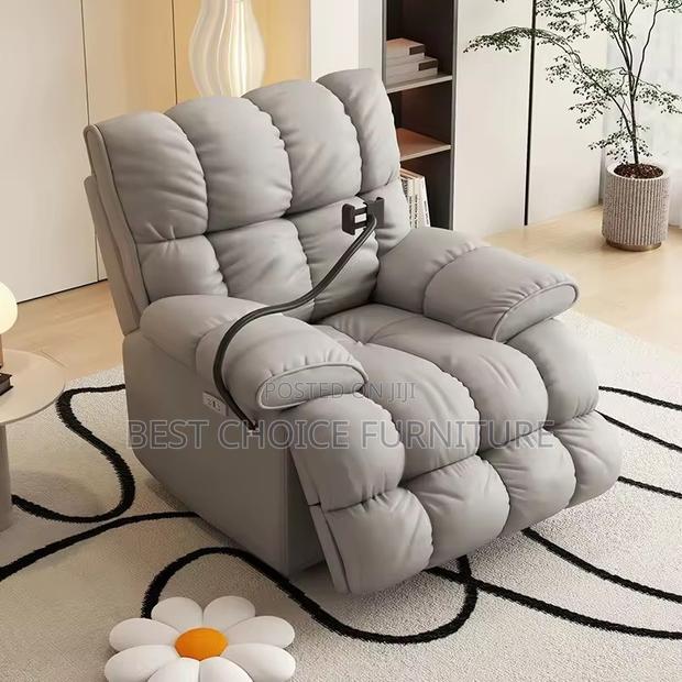 Office Sofa Sets; Executive Grey Reclining Office Sofa Chair - thumbnail 6
