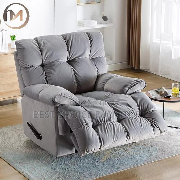 Office Sofa Sets; Executive Grey Reclining Office Sofa Chair - thumbnail 8