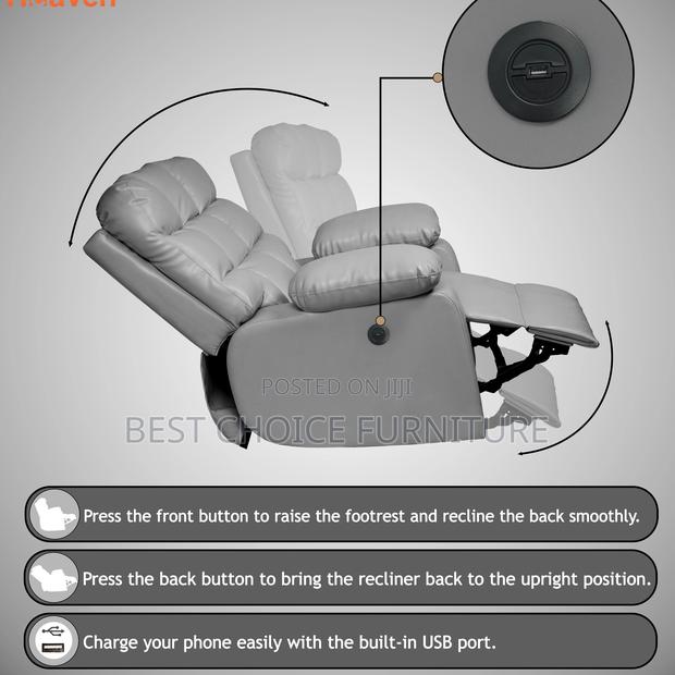 Office Sofa Sets; Executive Grey Reclining Office Sofa Chair - thumbnail 10