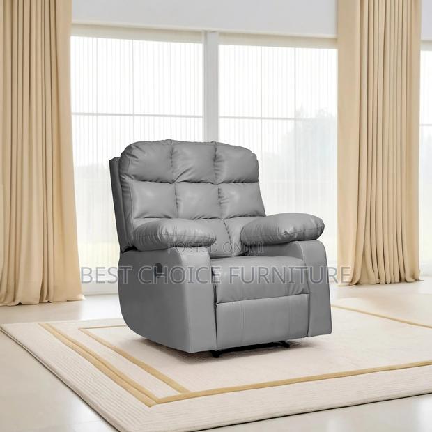 Office Sofa Sets; Executive Grey Reclining Office Sofa Chair - thumbnail 13