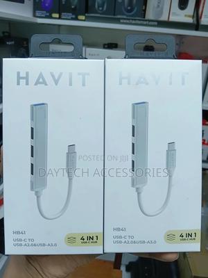 Havit Hb41 Type C Hub 4 in 1 Adapter - Silver - thumbnail 2