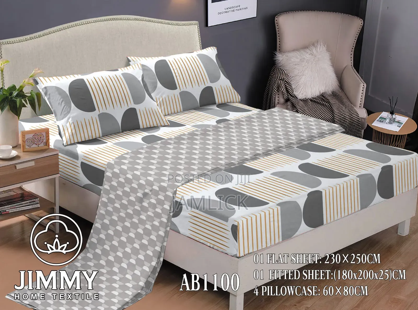 Coloured Stripped 6pc Mattress Cover Set –Tr