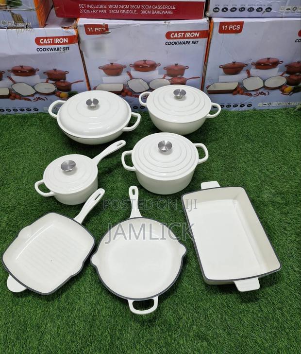 13 PCS Set Premium Enamel Coated Cast Iron Cookware – Jm - thumbnail 3