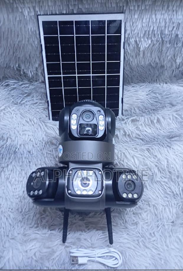 V-380 Pro PTZ Smart Three Lens ,4g CCTV Solar Camera - main view