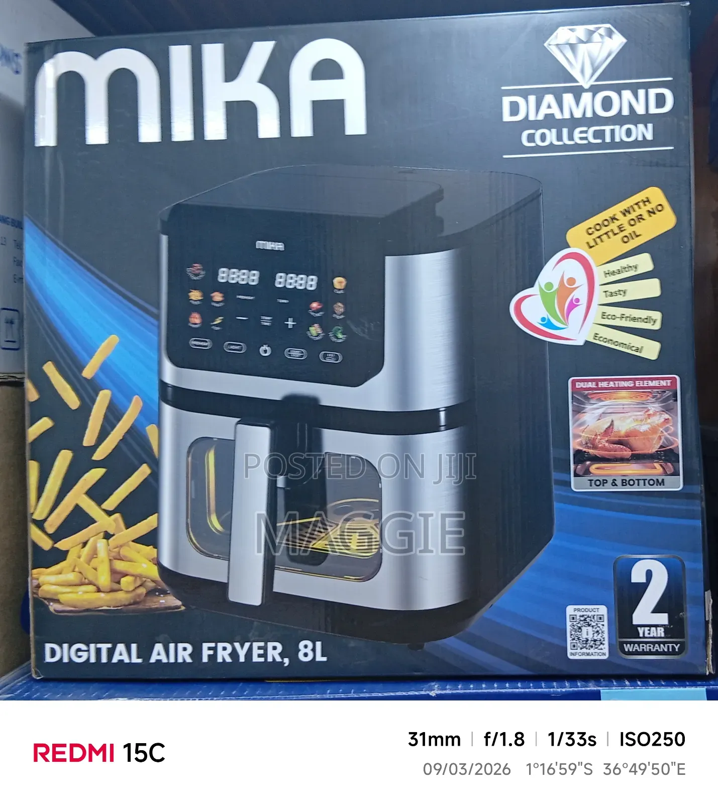 Mika Digital Air Fryer,8l