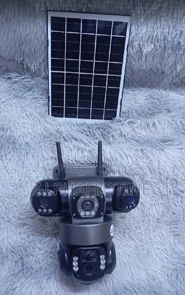 PTZ Three Camered Solar Powered CCTV System With 4g Sim Card Enabled - main view