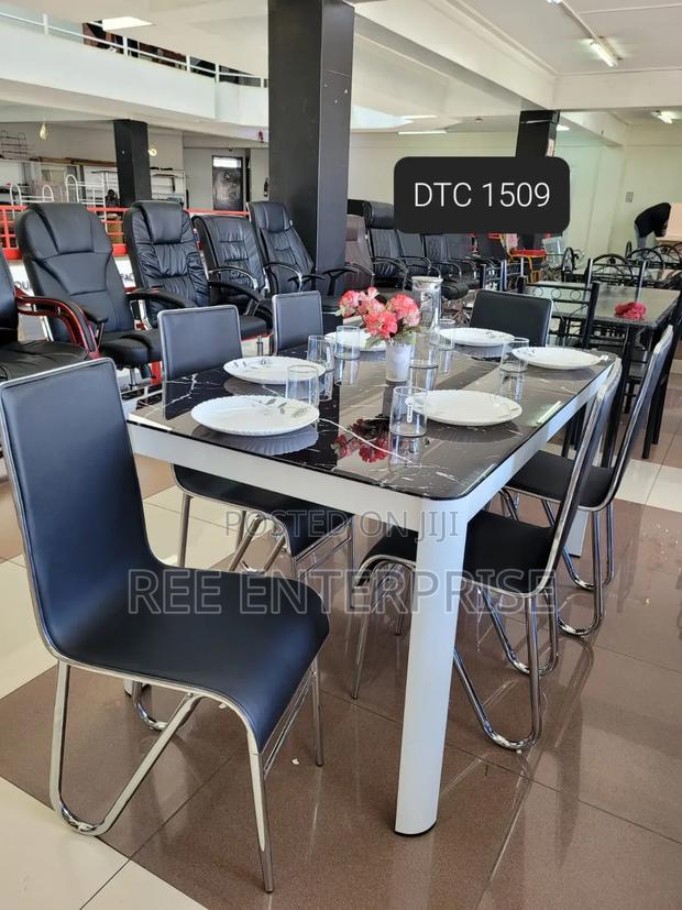 Executive Marble Glass Top Six Sitter Dinning Table - main view