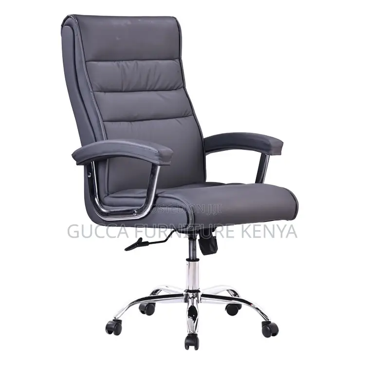 Gray Executive Leather Office Chair
