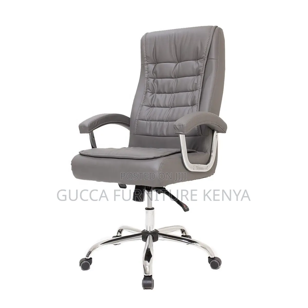 Gray Executive Leather Office Chair