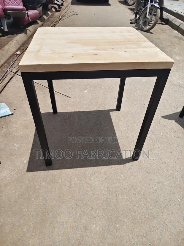 Square Table With Wooden Top - main view