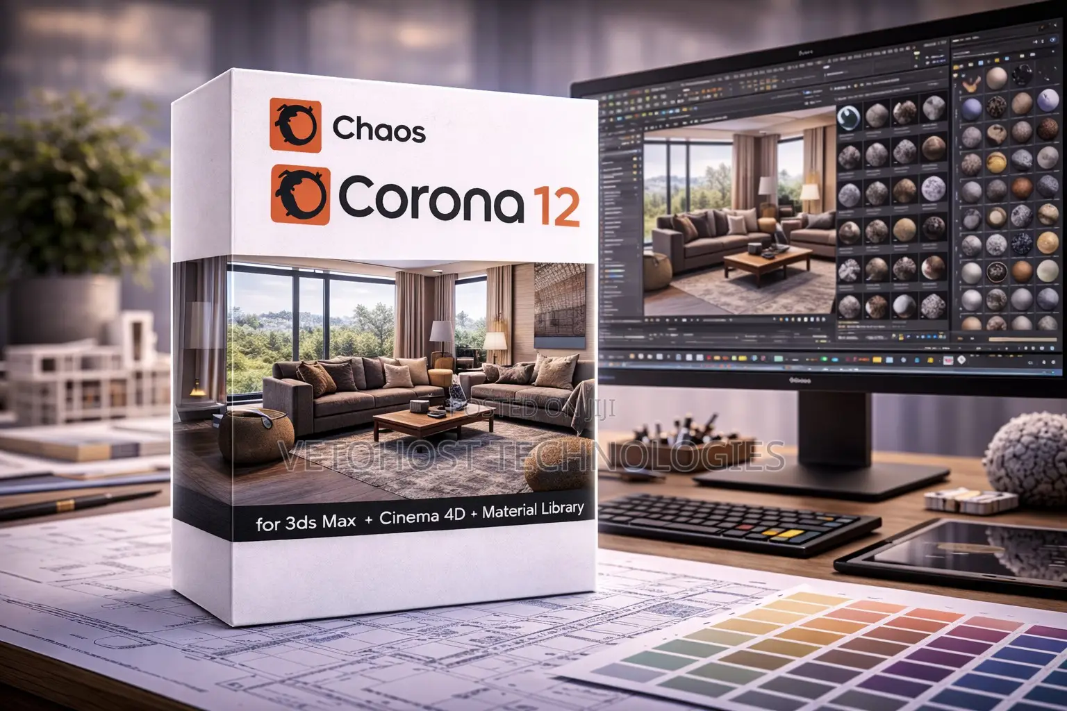Chaos Corona 12 for 3ds Max + Cinema 4d + Material Library