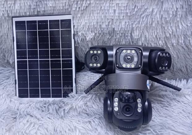 4g Sim Card 3-Lens Camera Wireless Security Network Solar CCTV Camera