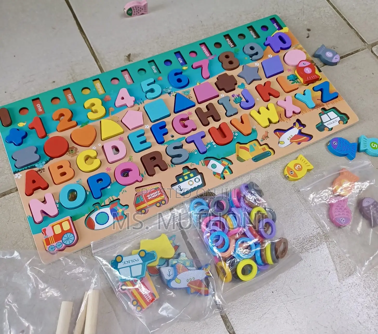 Multifunctional Wooden Educational Toy Puzzle ( Montessori)