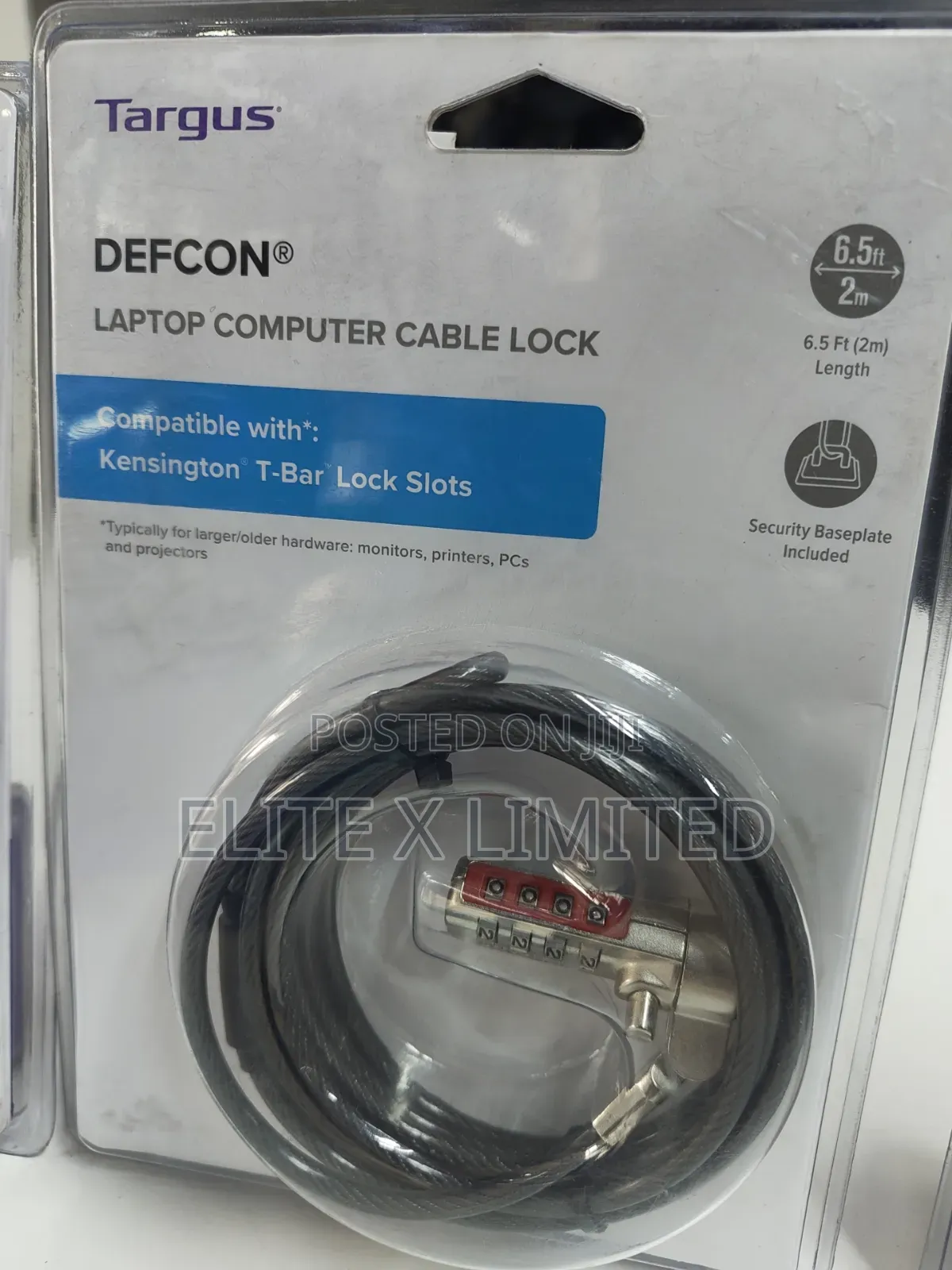 Targus Defcon Laptop Computer Cable Lock (2m/6.5ft)