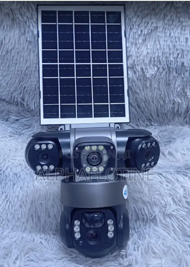 Triple Lens With Three Screen View ,Solar Powered,4g CCTV Surveilance