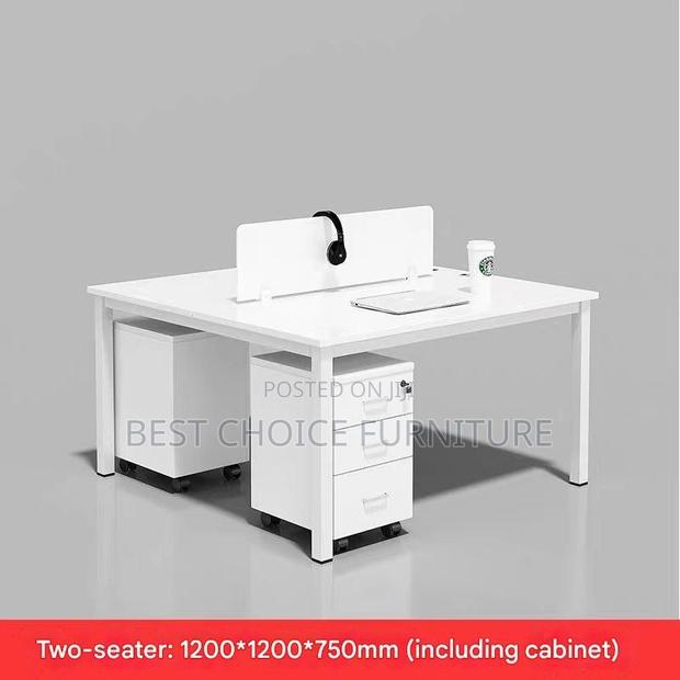 Office Workstations; Dual-Sided White Office Desk for Two Employees - thumbnail 3