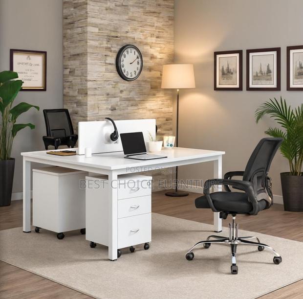 Office Workstations; Dual-Sided White Office Desk for Two Employees - thumbnail 10