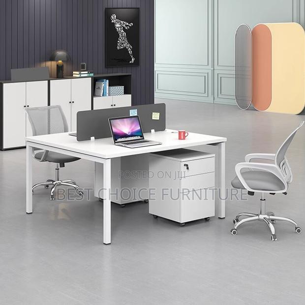 Office Workstations; Dual-Sided White Office Desk for Two Employees - thumbnail 12
