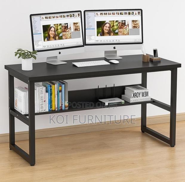 Office Table : Tribesigns Black Computer Office Desk - thumbnail 3