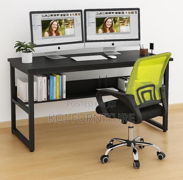Office Table : Tribesigns Black Computer Office Desk - thumbnail 7