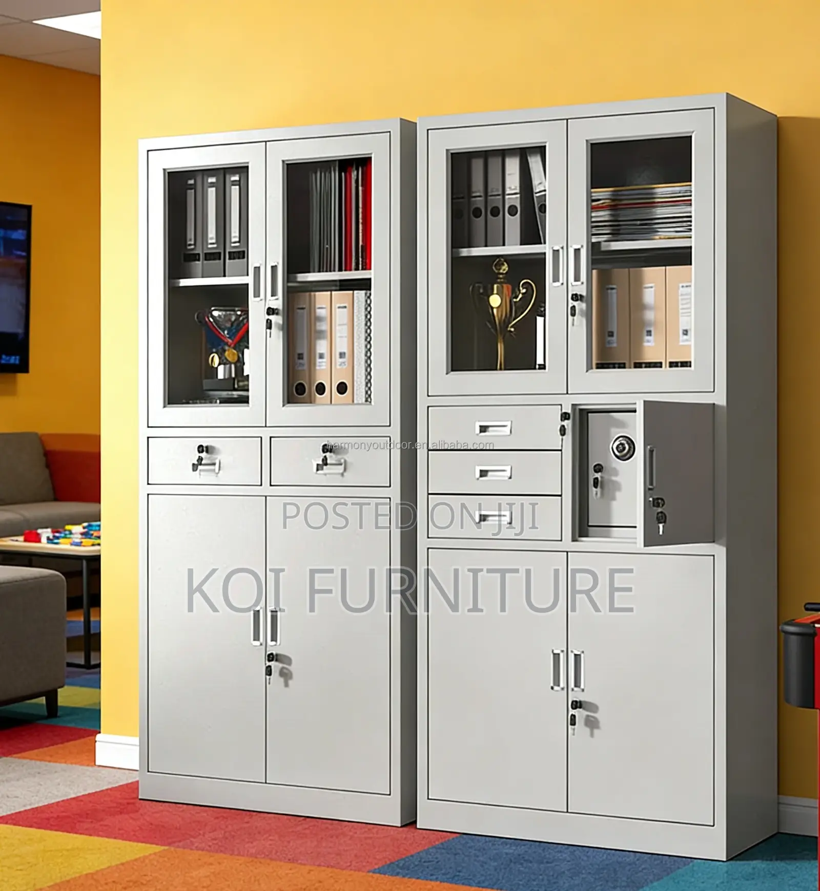 Office Cabinet : Metal Filing Cabinet With Multi-Compartment Design