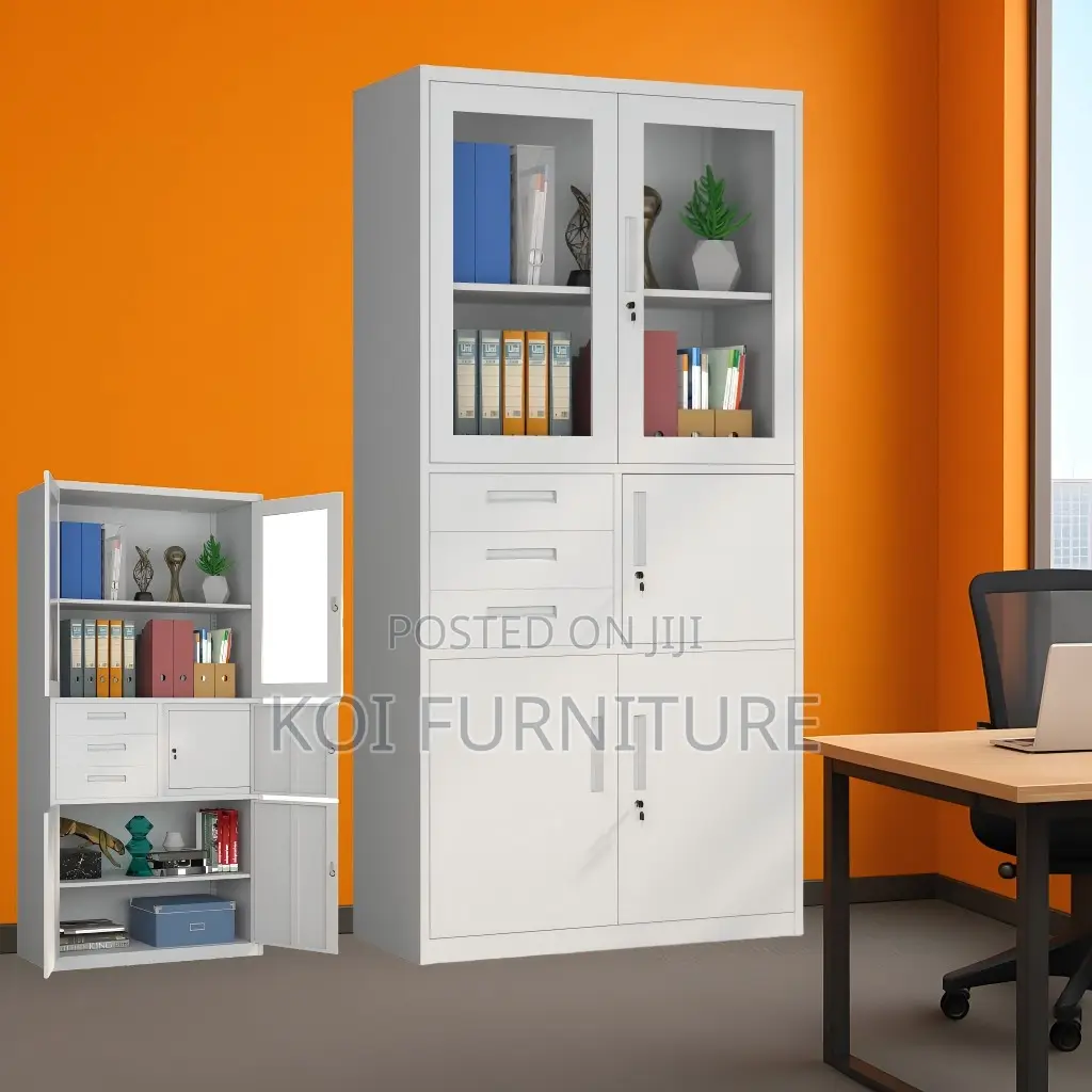 Office Cabinet : Metal Filing Cabinet With Multi-Compartment Design