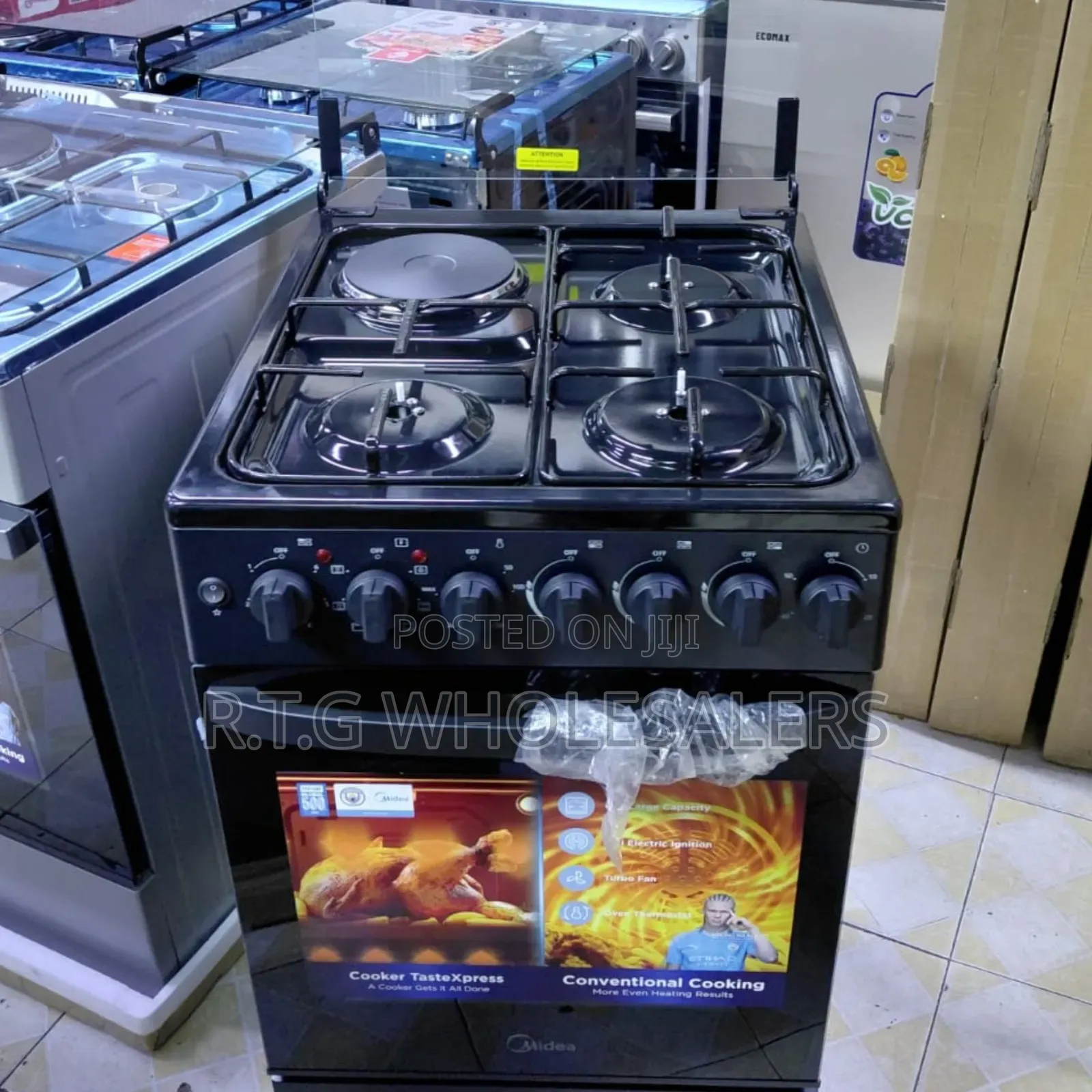 Midea 50×60 Cm Hybrid Gas Electric Cooker With Oven Black