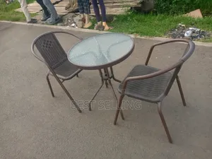 2 Seater Brown Round Balcony Table