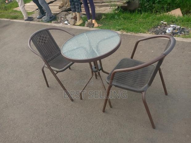 2 Seater Brown Round Balcony Table