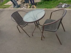 2 Seater Brown Round Balcony Table