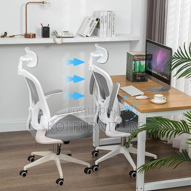 Office Chair : Ergonomic Office Chair With Adjustable Lumbar Support - thumbnail 2