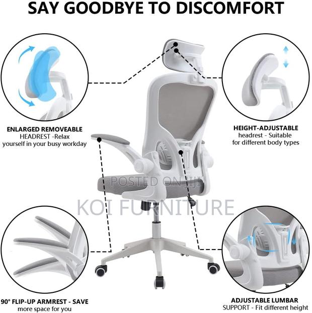 Office Chair : Ergonomic Office Chair With Adjustable Lumbar Support - thumbnail 6